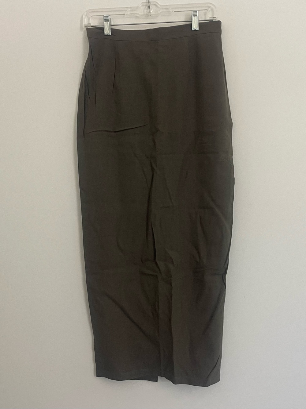 Vintage Calvin Klein Brown Linen Maxi Pencil Skirt